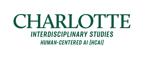 Image of Human-Centered AI Logo with text "Charlotte Interdisciplinary Studies Human-Centered AI (HCAI)